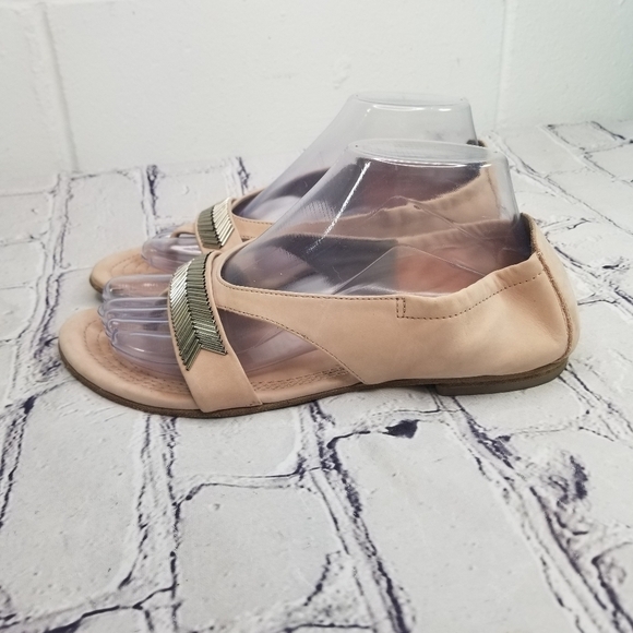 Kennel & Schmenger blush pink silver beaded open toe thong flats - Picture 9 of 14